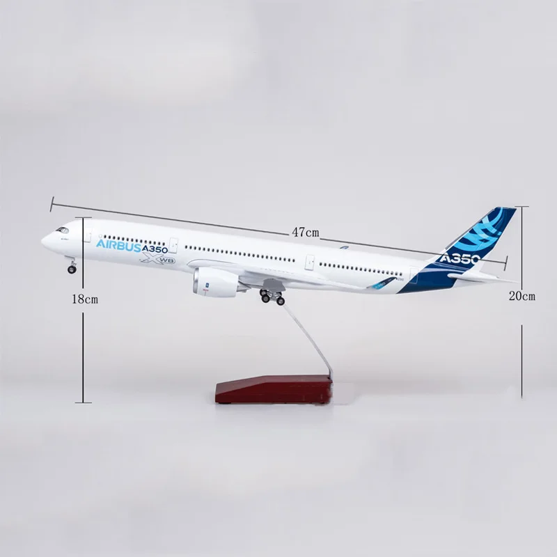 47 см 1/142 масштаб самолет Airbus A350 прототип XWB авиакомпания Модель W светильник и колеса литья под давлением пластиковая Смола самолет для сбора