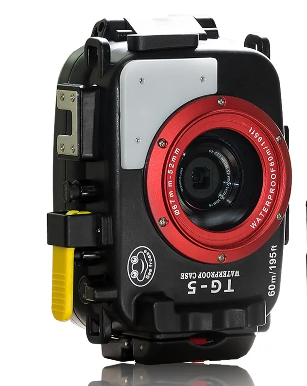 Black Чехол для Камеры Seafrogs для Olympus TG-5 40 м/130 футов TG5 корпус для подводной съемки водонепроницаемый чехол для фотосъемки - Цвет: Black