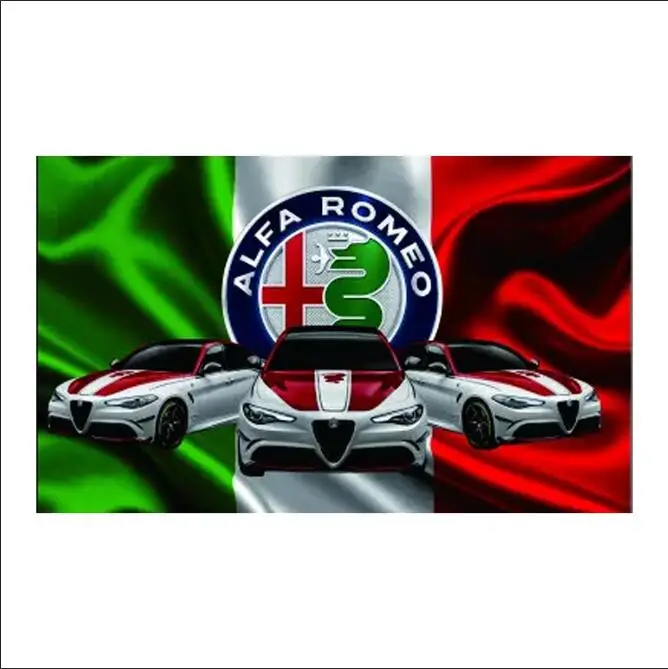 Флаг ALFA ROMEO баннер 3x5 футов 100% полиэстер | Дом и сад