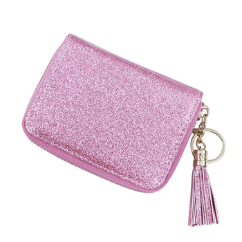 

Women Wallet 2020 New Designer Coin Purse Multi-card Slots Certificate Card Holder Cute Tassel Short Zipper Clutch Bag for Lady