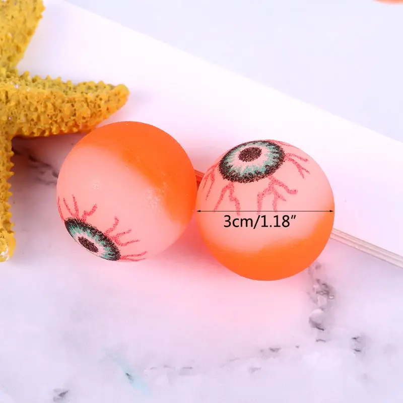 10pcs Eye Ball Glowing Doll Bouncy Eyeball Horror Scary Halloween Cosplay Prop Party Haunted Decoration