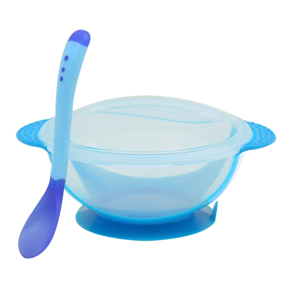 Новая детская тренировочная чаша унисекс с чувствительной к температурам Детские Ложки чаши на присоске детские PP совок для риса кухонные аксессуары