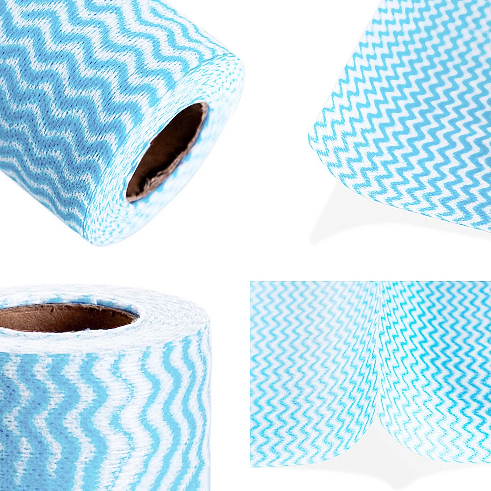 50pcs/roll Non-woven Fabric Kitchen Cleaning Cloth Multi-functional Disposable Dry/wet Non-stick Oil Wash Towel Dishcloth