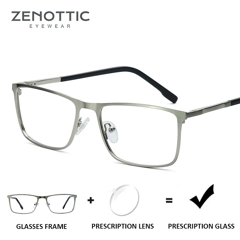 ZENOTTIC сплав Квадратные очки оправа для мужчин бизнес стиль Близорукость