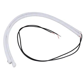

2X 30CM LED White Car DRL Daytime Running Lamp Flexible Strip Light Soft Tube