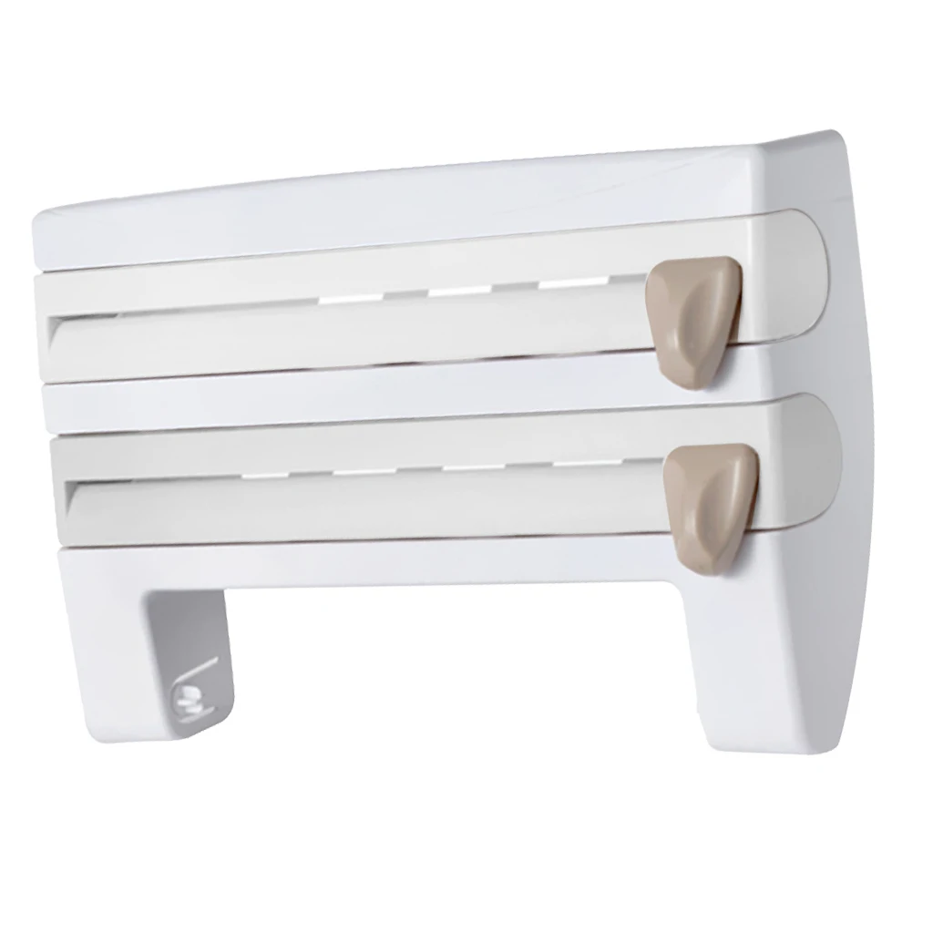Wall Mounted Roll Holder, Rack Kitchen Roll Holder Cling Film Storage Rack Paper Dispenser for Kitchen, Home, Ect