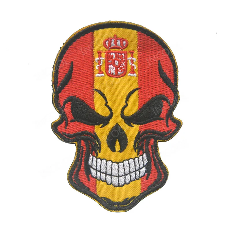 8 Embroidery 9X6CM Флаг Испании вышитые нашивки тактический военный боевой патч эмблема череп аппликации испанские флаги резиновые ПВХ значки с вышивкой - Цвет: 8 Embroidery 9X6CM