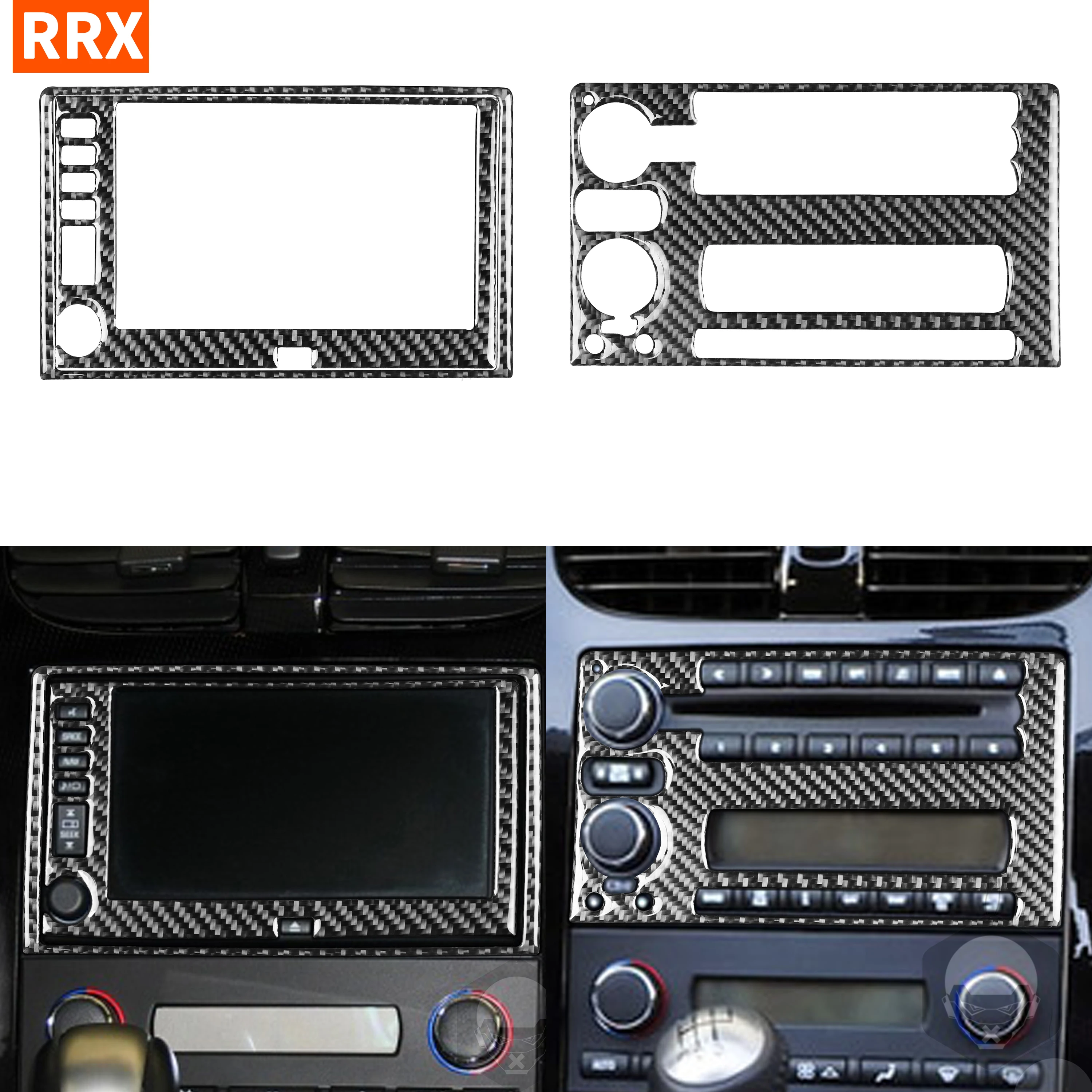 

For Chevrolet Corvette C6 2005-2007 Carbon Fiber Stickers Center Console Radio Navigation Display Interiors Car Accessories
