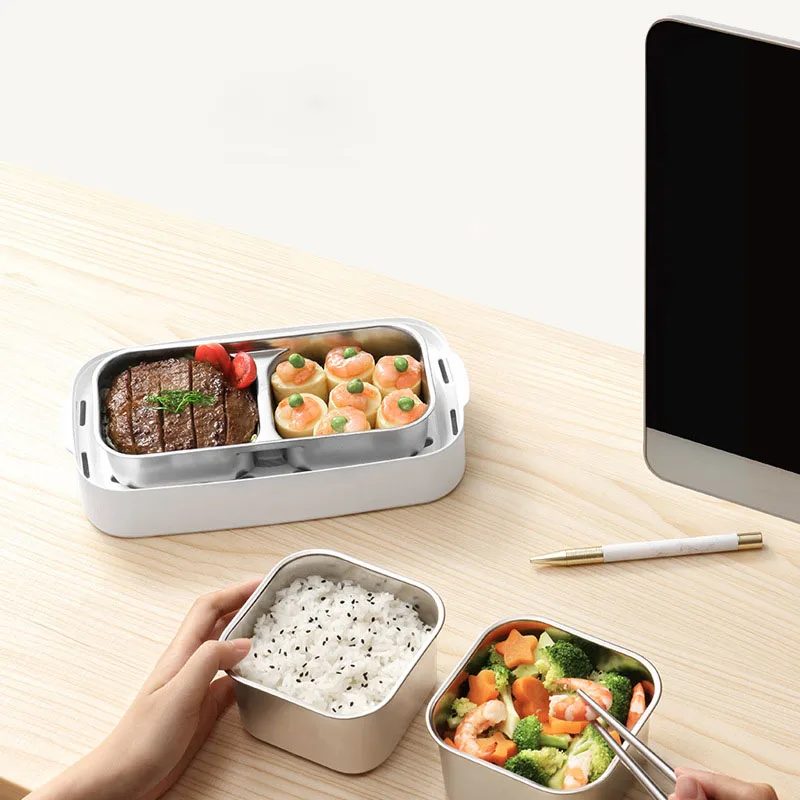  220V Multifunction Electric Lunch Box Double Stainless Steel Liner Insulation Portable Steam Heat E