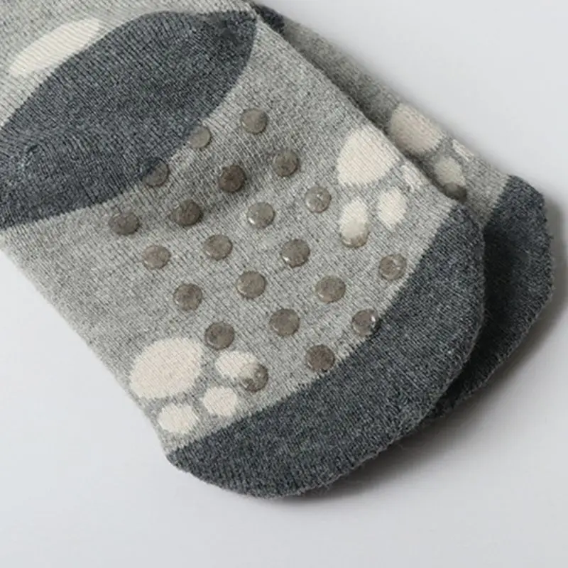 Зимние толстые теплые гольфы для малышей милые носки из чесаного хлопка с объемными ушками медведя и нескользящей подошвой