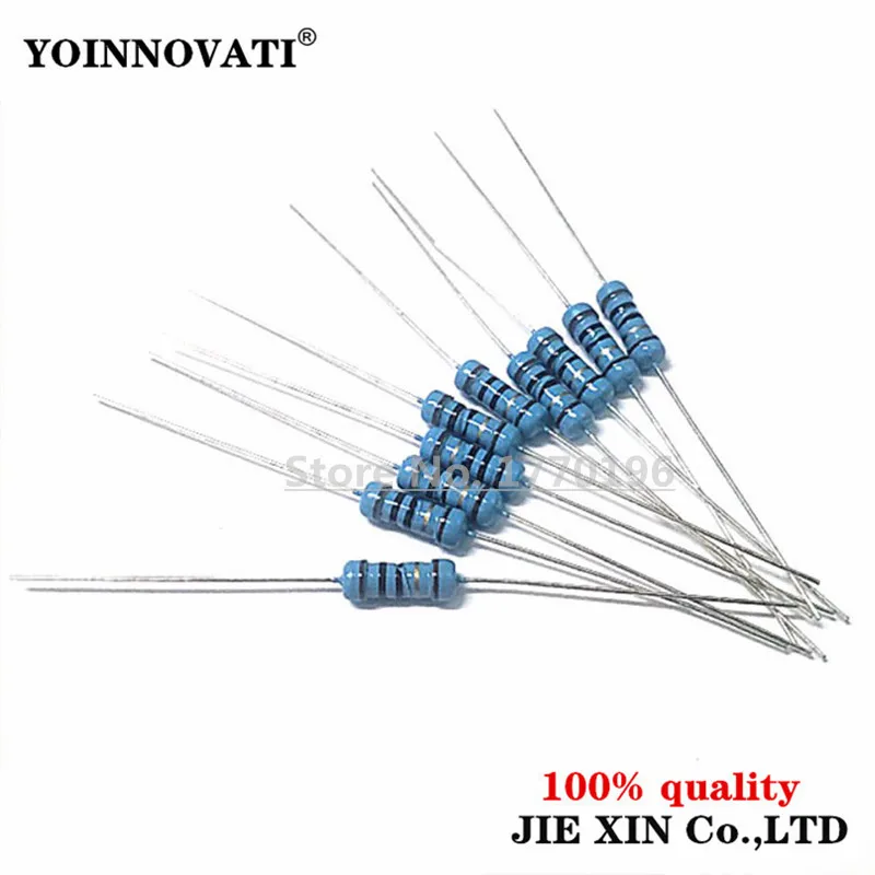 100Pcs 3W Resistore A Film Metallico 1% 1R ~ 1M 1 2 10 22 47 100 330 Ohm 1K 4.7K 10K 22K 47K 100K 330K 470K 2R 10R 22R 47R 100R 330R