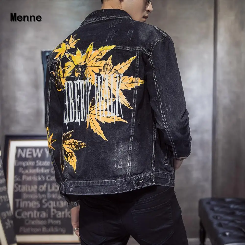 Мужская джинсовая куртка ne/Instagram популярный логотип high street винтажное пальто уличный Топ в стиле хип-хоп