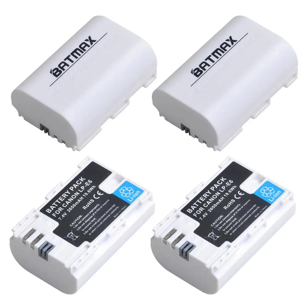 Rechargeable Battery Camera Battery 2650mAh LP-E6N LP-E6 For Canon EOS 90D EOS R R5 R6 R7 RP 6D 7D 5D Mark II III IV 5D 60D 70D 80D 5DS