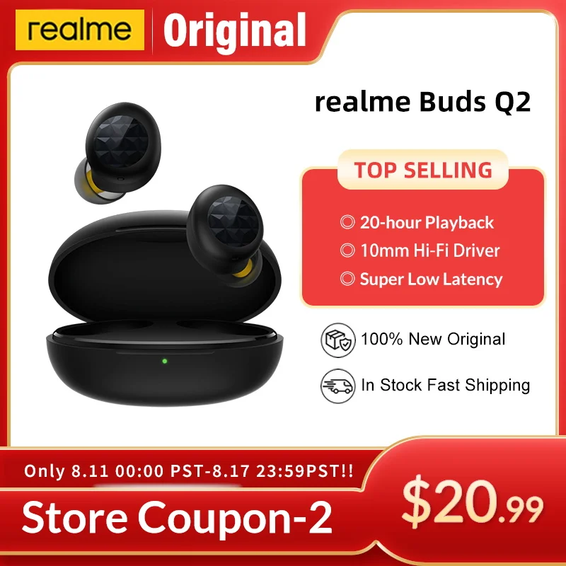 TWS-наушники realme Buds Q2 с поддержкой Bluetooth 5 0 88 мс | Электроника