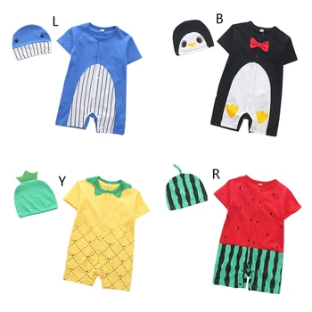 

Baby Romper Summer Cotton Boys And Girls Clothes Cartoon Short-sleeved Jumpsuit Outfits Set 0-24M