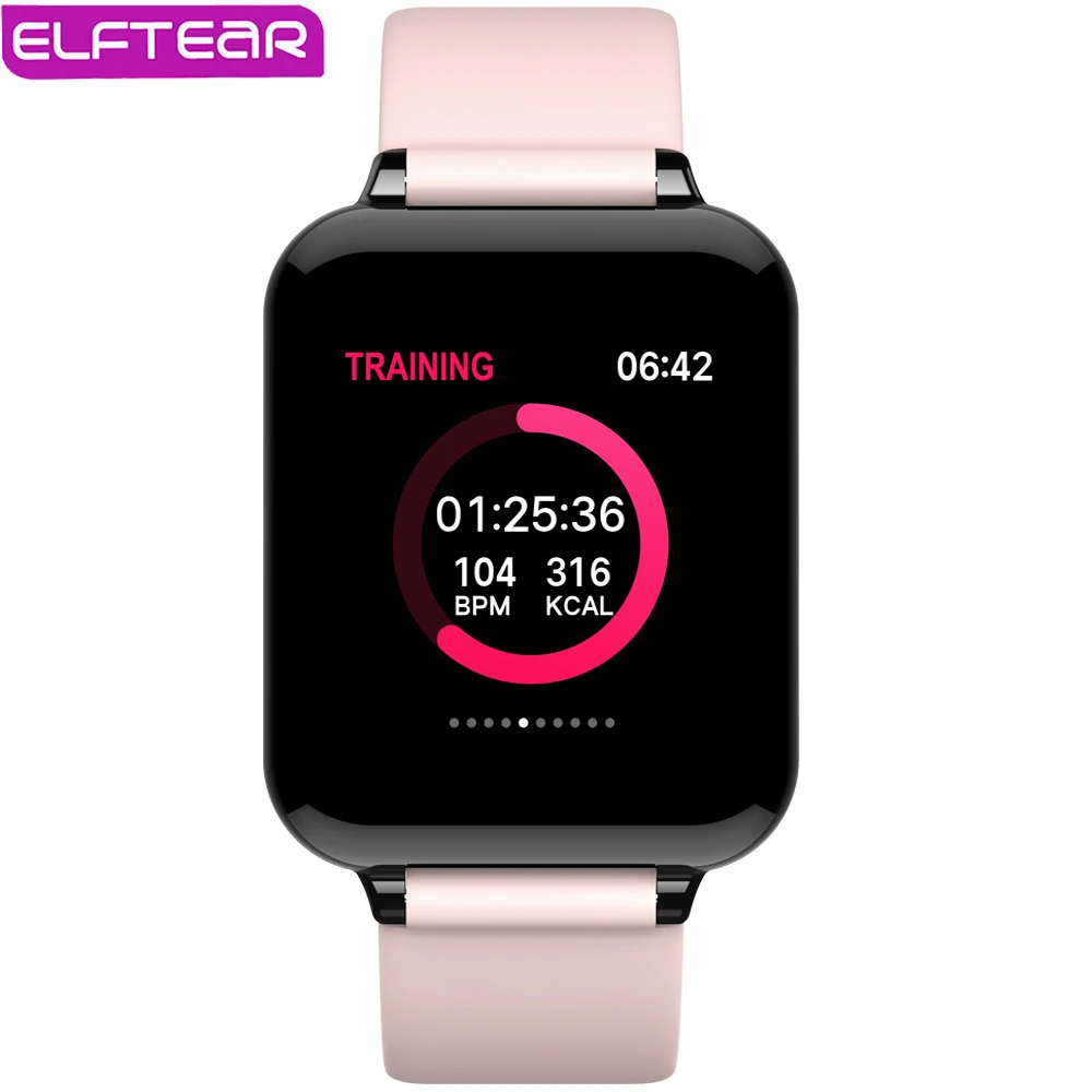 pink ELFTEAR B57 Смарт-часы IP67 водонепроницаемые Смарт-часы B57 монитор сердечного ритма ips Смарт-часы для мужчин и женщин для Apple watch Android Phone - Цвет: pink