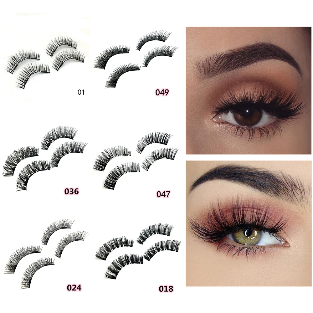 

2Pairs 3D Magnetic Eyelashes Thick Lashes Natural Long False Eyelashes Magnet Eyelash Extension Makeup Tools
