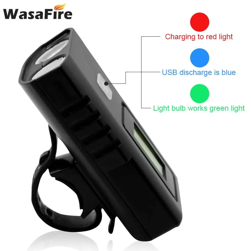 Велосипедный светильник WasaFire 3000 люмен, Перезаряжаемый USB велосипедный светильник, 2* XM-L2+ 1* COB светодиодный велосипедный светильник со встроенной батареей 1800 мАч