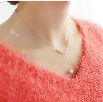 

New Sailor Moon imitation pearl necklace Cross necklace PENDANT NECKLACE for women Collier jewelry wholesale Colar KolyeExo Alie