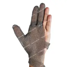 Перчатка из нержавеющей стали 3 пальца защитные перчатки анти-резка перчатки швейная машина стальное кольцо перчатки