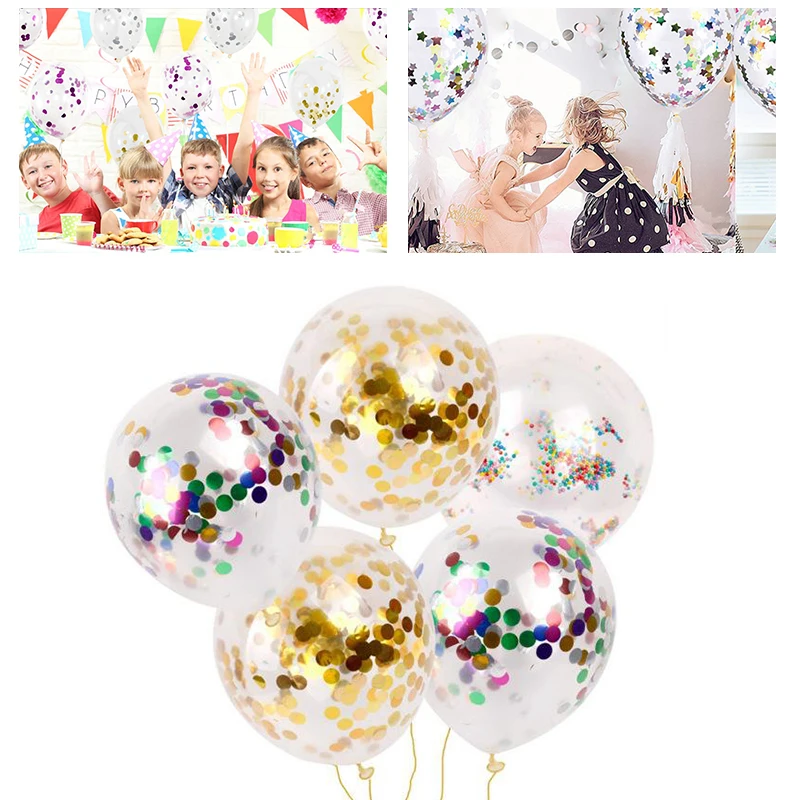 

Transparent Balloons Gold Star Foil Confetti Balloons Birthday Wedding Party Decor Festive Children Kids Supplies Home Decor