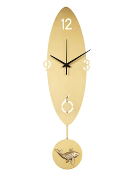 

Nordic Copper Luxury Wall Clock Living Room Fashion Creative Home Clock Art Personality Wall Watch Modern Design DD6WC