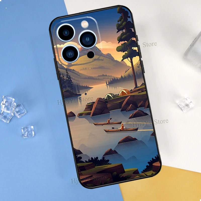 apple iphone 13 case Nature Camping Art Phone Case For iPhone 13 12 11 Pro Max mini SE 2020 X XR XS Max 7 8 Plus Cover Coque iphone 13 phone case