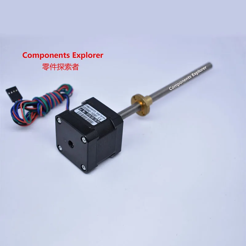 Шаговый винт Nema17 42BYGH40-150S81 T8x8 150 мм с медной гайкой 8 для лазерного и 3D принтера ЧПУ