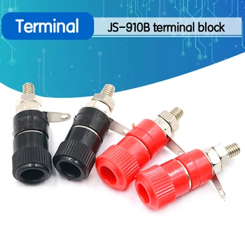

10PCS/LOT Terminal Blocks JS-910B 4mm Amplifier Terminal Connector Binding Post Banana Plug Jack Mount Black 5 Red 5