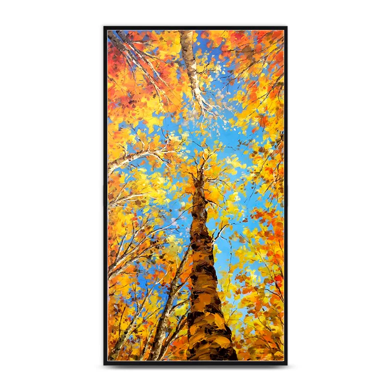 

100%Handpainted Abstract Birch Mapleleaf Oil Paint On Canvas Art Oil Painting Gift Home Decor Living Room Wall Adornment Picture
