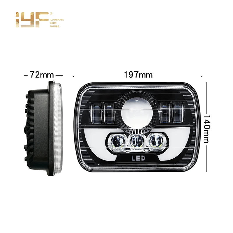 12V 24V 36V 7x6 5x7 дюймов светодиодный фары Hi/ближнего и дальнего света моря луч для Jeep