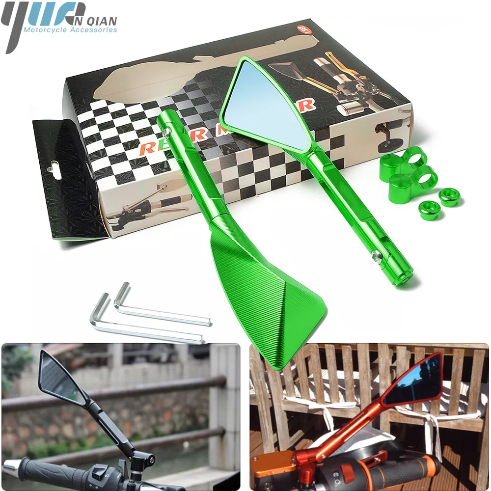 Universal Motorcycle CNC Aluminum Rear View Mirrors Rearview Mirror For kawasaki Ninja ZX-6R ZX-14 ZX-12R ZX-10R ZX-6RR | Автомобили и