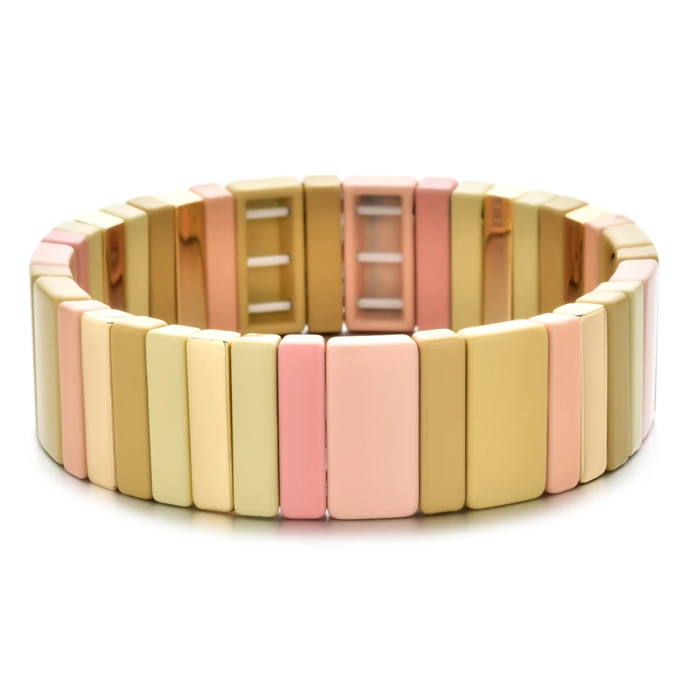 DIY Bracelets For Women Friendship Bracelet Jewelry Pulseiras Mujer Enamel Tile Bracelet Boho Summer Fresh Color Gifts bracelet jewelry leather bracelets