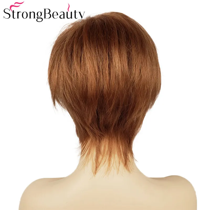 StrongBeauty короткие прямые парики натуральные волосы женские синтетические