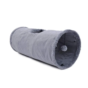 

Pet Collapsible Cat Tunnel Cat Toys Play Tunnel Durable Suede Hideaway Pet Crinkle Tunnel with Ball 12 x 26 Inch