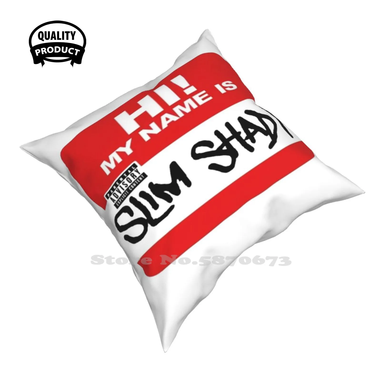 Hello My Name Is Home Car Sofa Cushion Cover Federa Slim Shady Eminem Rapper Rap God American Singer