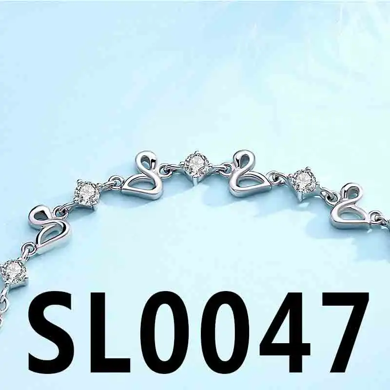TS-SL004 прекрасный медведь 925 пробы Серебряный испанский драгоценный камень медведь версия браслет ювелирные изделия женский браслет оптом цена - Цвет камня: SL0047-615431710