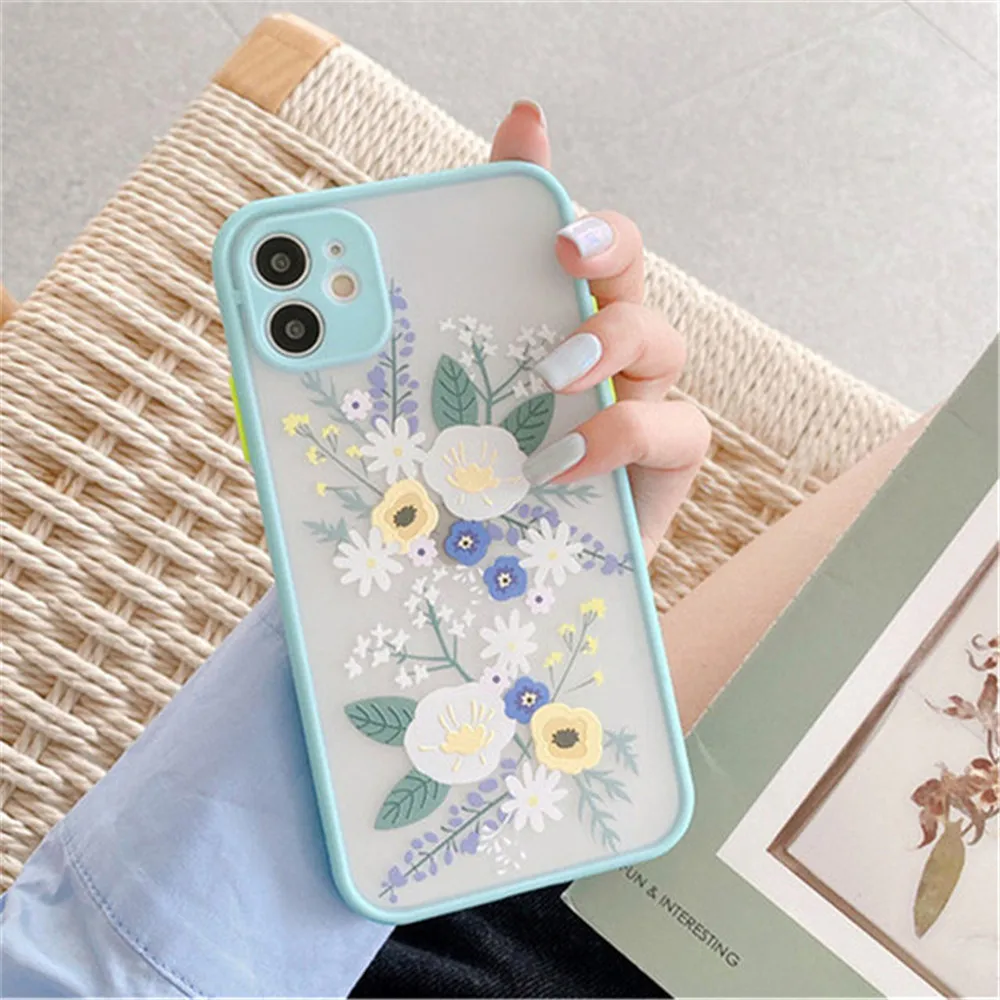 Vintage Leaves Flower Phone Case For iPhone 12 11 13 Pro Max 12Mini X XR XS Max 8 7 Plus SE 2020 Camera Protection Hard PC Coque iphone 13 pro max wallet case