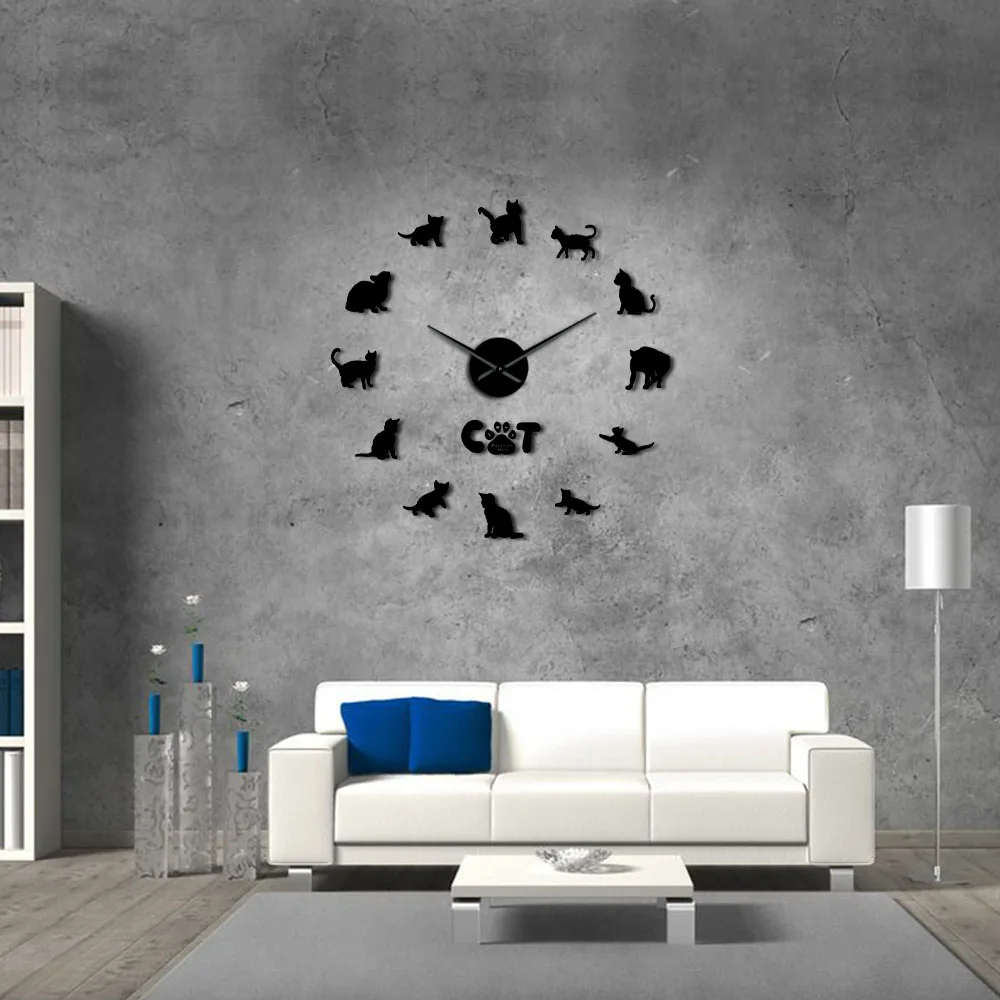 Reloj de pared moderno grande, reloj de pared 3D, decoración del hogar,  reloj de pared con espejo, reloj 3D moderno acrílico para propietarios de  viviendas, reloj de sala de estar 