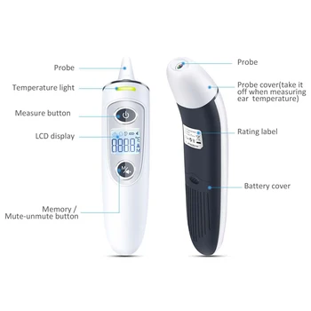 

Digital Thermometer Forehead Ear Thermo Temperature Meter for Kids Infrared Temperature Adults TE 1 PCS DC120