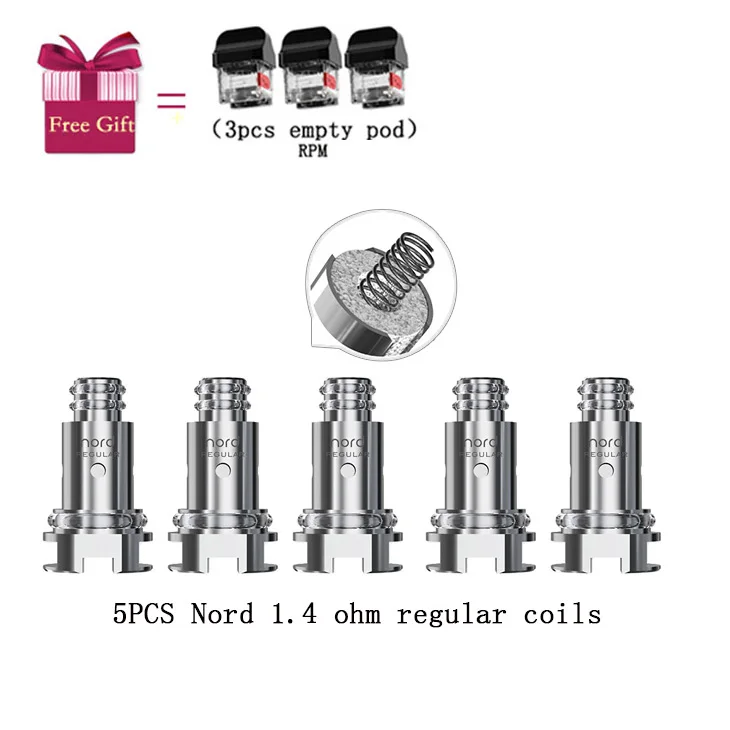 SMOK RPM40 Pod Комплект Vape 40 Вт 1500 мАч батарея 4,3 мл бак RPM сетка 4,5 Ом катушка мл Nord Pod RBA электронная сигарета испаритель - Цвет: Nord Regular 1.4 ohm