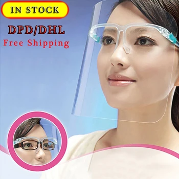 

100pcs In Stock ! DPD/DHL Transparent Protective Face Shield Clear Visor Flip Up Face Mask Anti Splash Cover Cooking 180 Degree