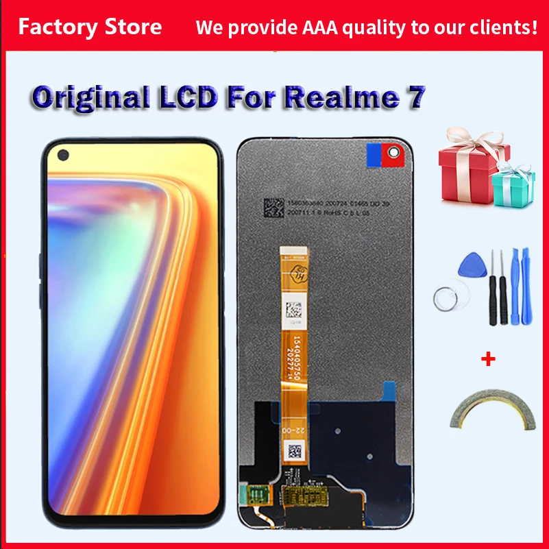 

Оригинальный ЖК дисплей для Realme 7 глобальная версия дисплей для realme 7 4G 5G RMX2155 RMX2111 сенсорный экран дигитайзер Запасные части
