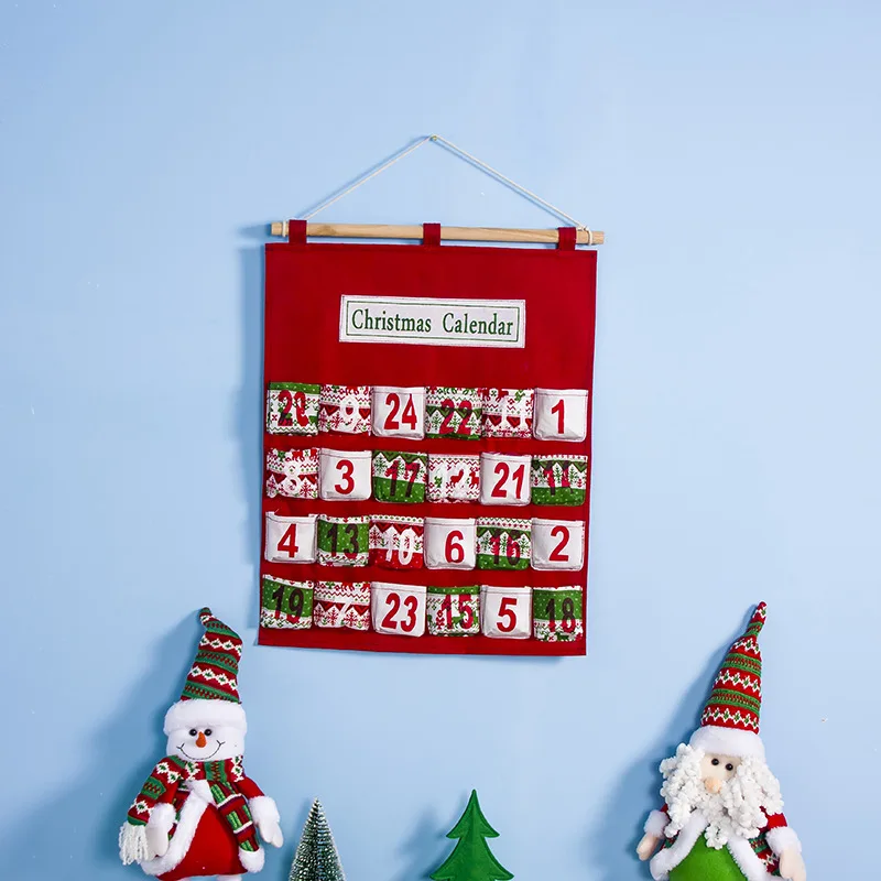Christmas gift bag non-woven creative printing digital multi-pocket candy storage bag 2020 New Year Christmas decoration