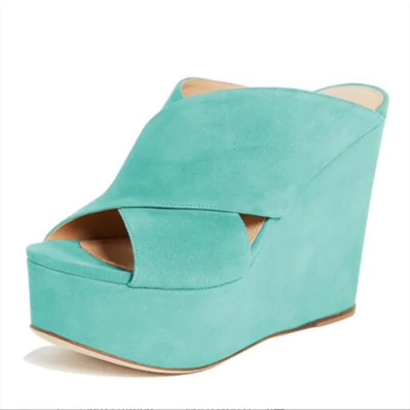 

SHOFOO shoes.Fashion women's slippers, about 15 cm slope heel slippers. Outdoor slippers. Summer slippers. SIZE:34-45