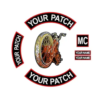 

MC Custom Back Embroidered Rocker Iron/Sew on Patch for Jacket Rider 350MM Wide Font Patch Motorcycle Biker Name Patch Free Ship