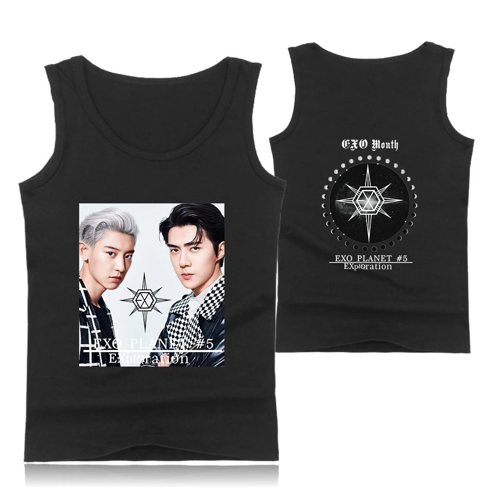 EXO PLANET#5 модные стильные хипстерские Повседневные Удобные Популярные летние топы без рукавов с круглым вырезом для мужчин и женщин