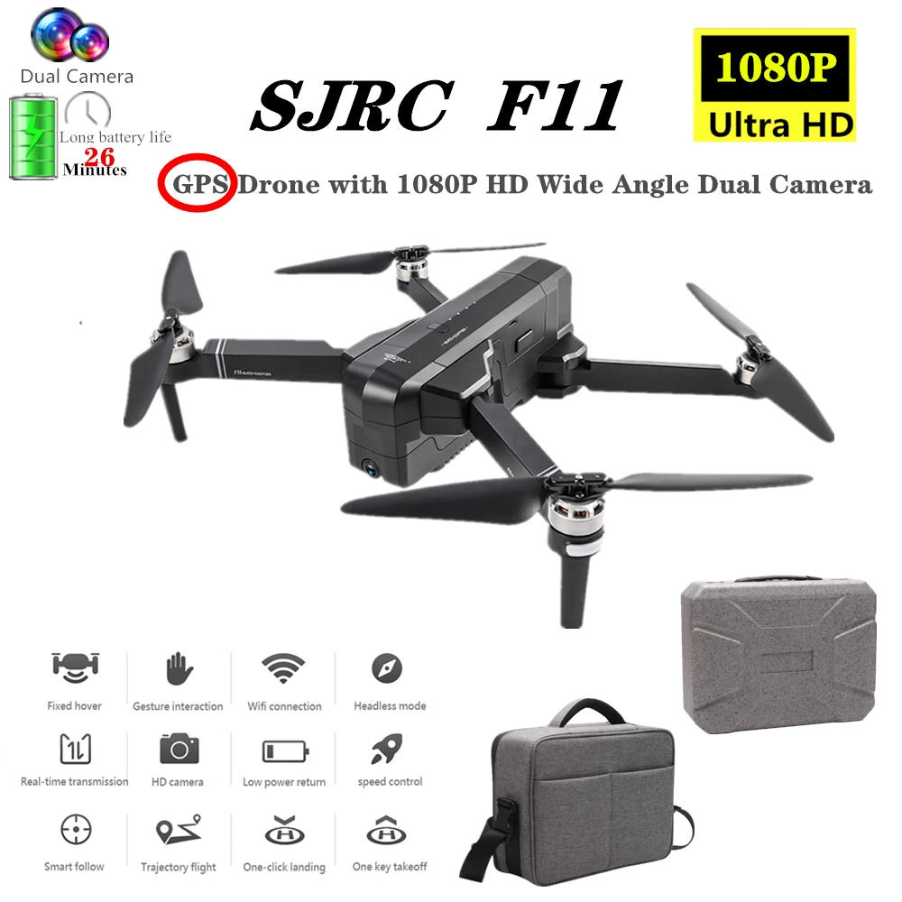 

SJRC F11 GPS Drones with Camera HD 1080P FPV Gesture Control Selfie Foldable Brushless Quadrocopter VS SG906