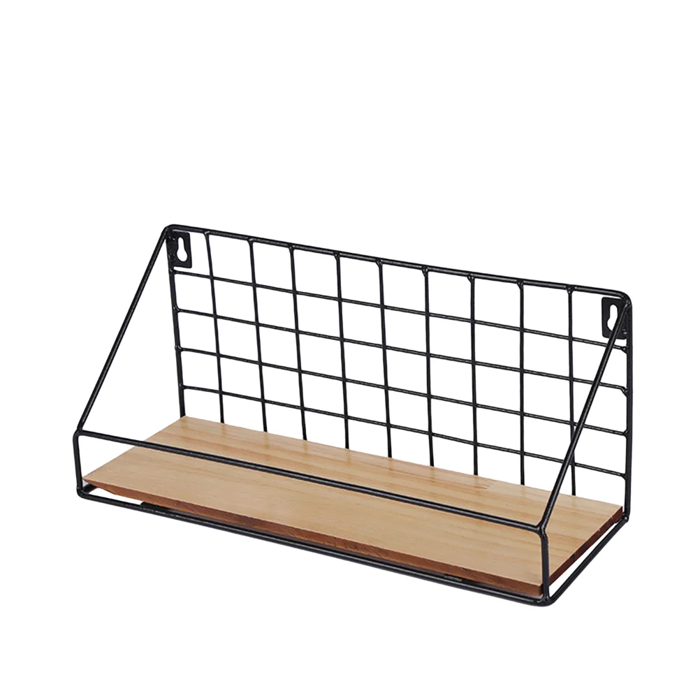Creative Iron Craft Wall Hanging Basket Vase Books Storage Rack Shelf Kitchen Organizer Bathroom Accessories - 25X11X14CM | Дом и сад