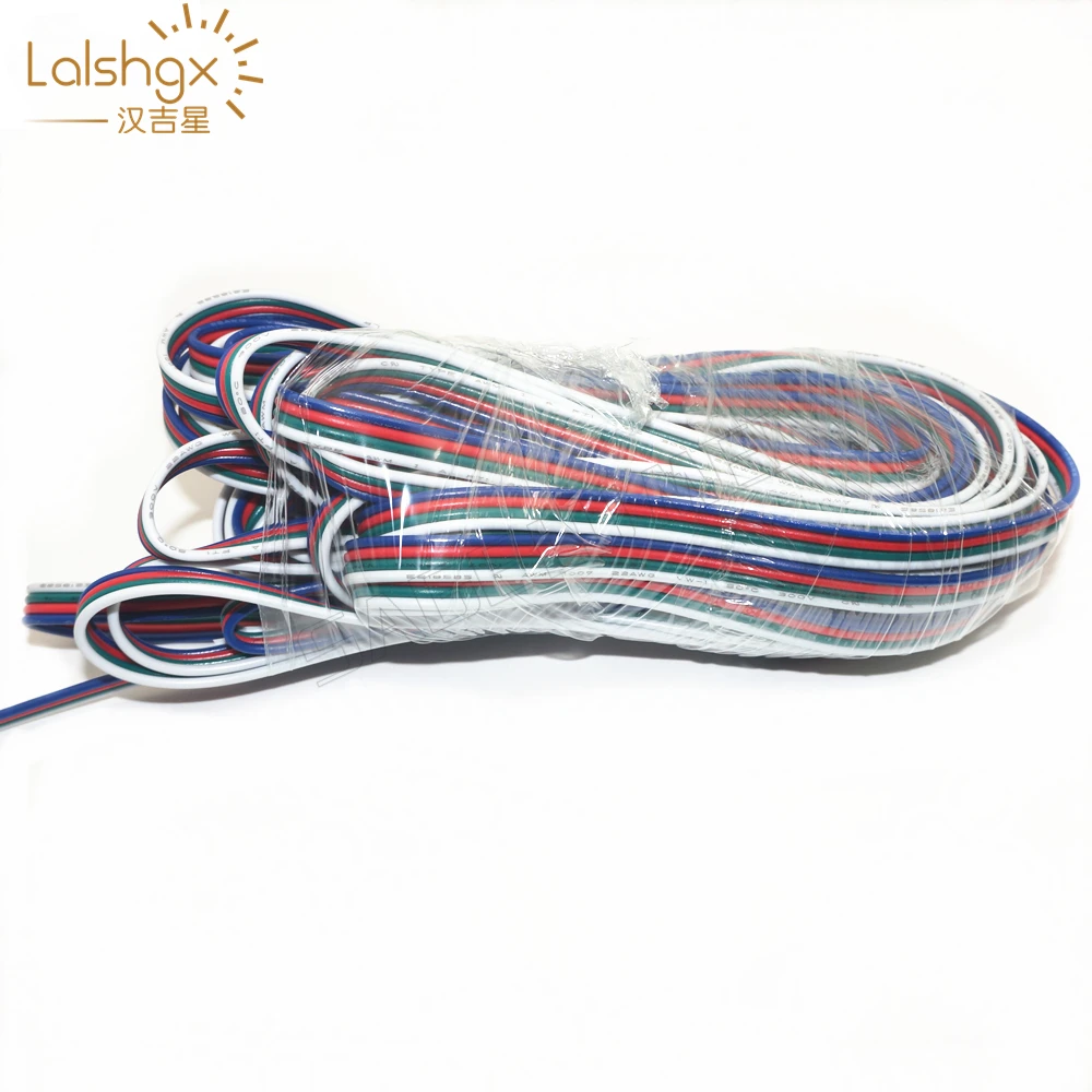 

10M/roll 4 Pin Extension Wire Connector Cable RGB+White For DC12V 24V 3528 5050 RGB DC5V ws2801 LED Strip